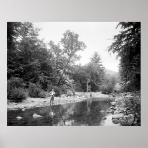 Fischerei auf die Catskills: 1890 Poster