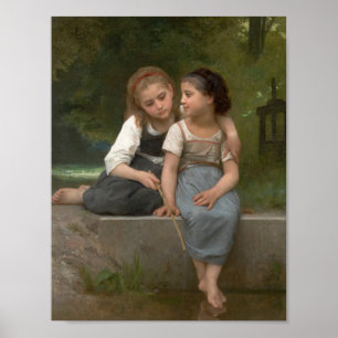 Fischerei auf Frosch durch William-Adolphe Bouguer Poster