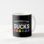 Fischerei auf Komplimente und Enten - Humorer Rubb Kaffeetasse (VorderseiteRechts)