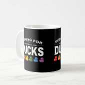 Fischerei auf Komplimente und Enten - Humorer Rubb Kaffeetasse (Vorderseite Links)