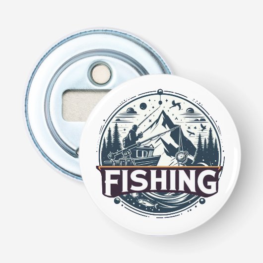 Fischerei auf Shirt Flaschenöffner (Vorderseite)