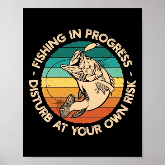 Fischerei auf Shirt in der Fischerei Poster (Vorne)