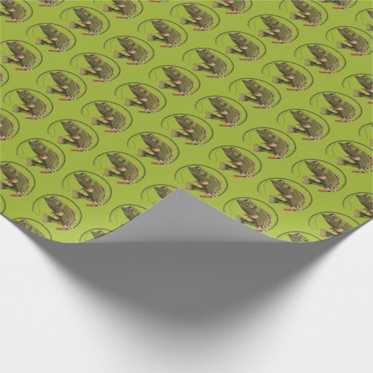 Fischerei auf Sportfischer Geschenkpapier (Ecke)