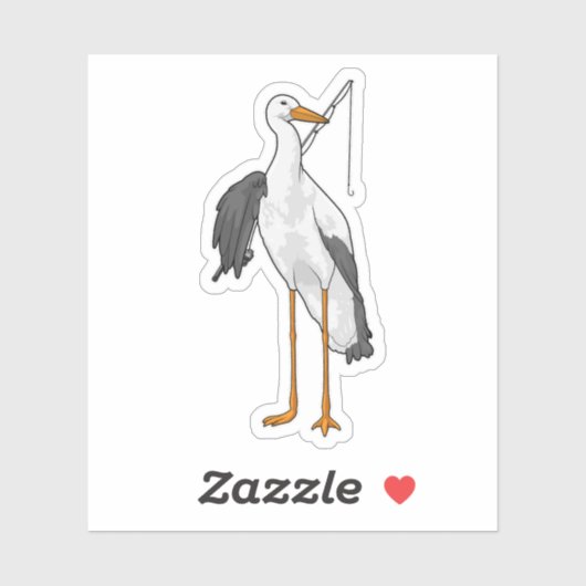 Fischerei auf Storchen Aufkleber (Blatt)