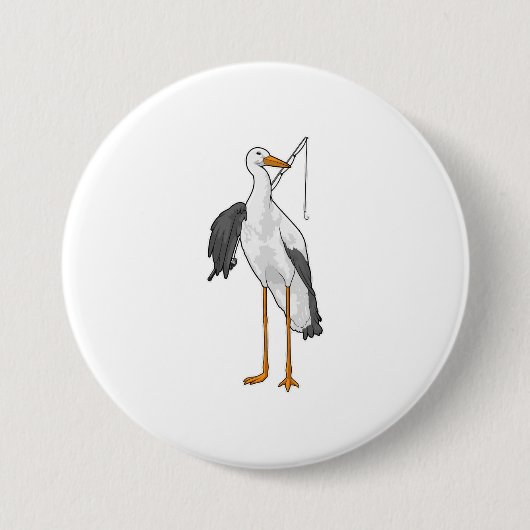 Fischerei auf Storchen Button (Vorderseite)