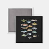 Fischerei auf Süßwasserfische Magnet (Vorderseite/Rückseite)