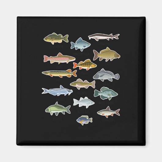 Fischerei auf Süßwasserfische Magnet (Vorne)