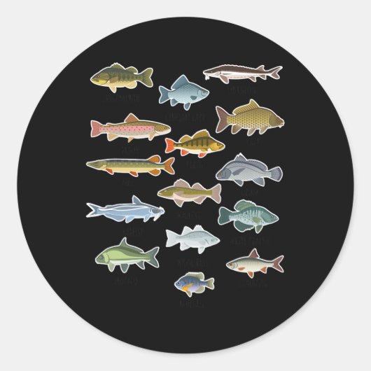 Fischerei auf Süßwasserfische Runder Aufkleber (Vorderseite)