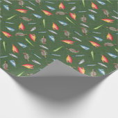 Fischerei auf Waldgrün Geschenkpapier (Ecke)