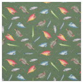 Fischerei auf Waldgrün Stoff (Muster)