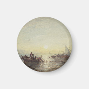 Fischerei bei Sonnenaufgang vor der Küste bei Mars Magnet