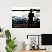 Fischerei bei Sonnenuntergang Poster (Heimbüro)