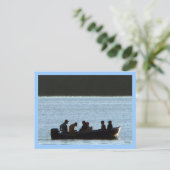 Fischerei bei Sunset Postcard Postkarte (Stehend Vorderseite)