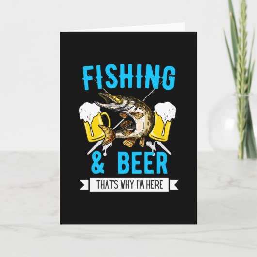 Fischerei & Bierfunny Funny Fisherman Angeldesign Karte (Vorderseite)