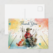 Fischerei-Dankeskarten mit Junge beim Fischen Postkarte (Vorne/Hinten)