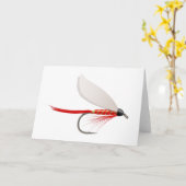 Fischerei des Trockenfliege-Rotes Karte (Gelbe Blume)