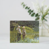 Fischerei durch den Pond Winslow Homer Postkarte (Stehend Vorderseite)