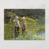 Fischerei durch den Pond Winslow Homer Postkarte (Vorderseite)