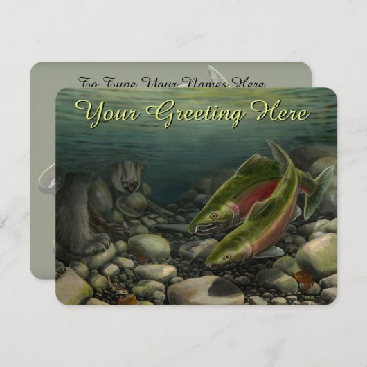 Fischerei Einladungen Personalisierte Wildfauna UA (Vorne/Hinten)