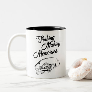 Fischerei Erinnerungen Vatertag Fischen Zweifarbige Tasse