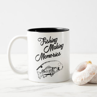 Fischerei Erinnerungen Vatertag Fischen Zweifarbige Tasse