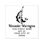 Fischerei: Fisch auf der Rücksendeadresse "Name de Permastempel (Design)