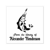 Fischerei: Fisch in einem Buch der Bibliothek Permastempel (Design)