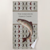 Fischerei Fischen Regenbogenforelle Rustikal Strandtuch (Vorderseite)