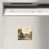 Fischerei: Fischfang (Öl auf Leinwand) Magnet (In Situ (Geschirrspüler))