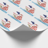 Fischerei-Flagge mit Fischen in Wasser Geschenkpapier (Ecke)