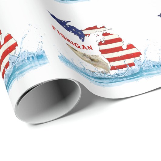 Fischerei-Flagge mit Fischen in Wasser Geschenkpapier (Rolleneckpunkt)