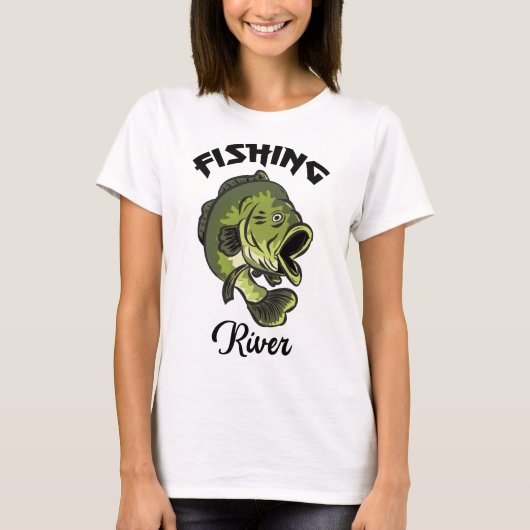 Fischerei-Flusszeichen T-Shirt (Vorderseite)
