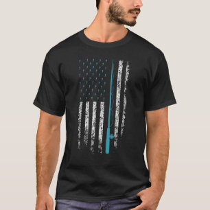 Fischerei für Männer unter US-Flagge T-Shirt