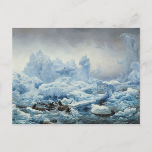 Fischerei für Walroß im Nordpolarmeer, 1841 Postkarte