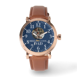 Fischerei Geburtstagsgeschenk für Vater Foto Armbanduhr