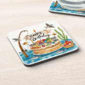 Fischerei Geburtstagsthema Angelers Fishermen Part Getränkeuntersetzer (Linke Seite)