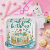 Fischerei Geburtstagsthema Angelers Fishermen Part Pappteller (Party)