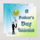 Fischerei - glückliche der Vatertags-Einladung Einladung (Vorne/Hinten)