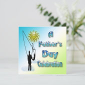 Fischerei - glückliche der Vatertags-Einladung Einladung (Stehend Vorderseite)