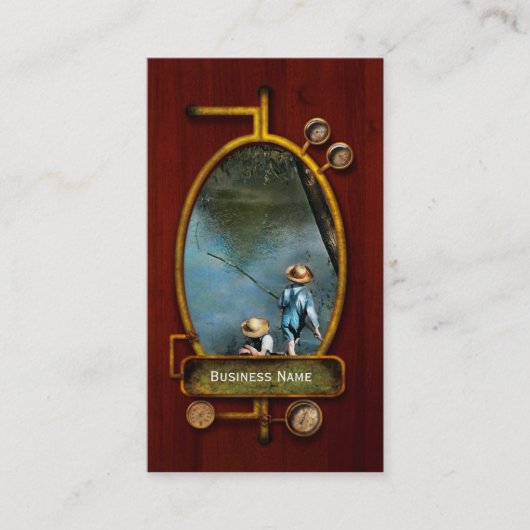 Fischerei - Gone Fishin' - 1940 Visitenkarte (Vorderseite)