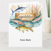 Fischerei-Gratulation für Angler Aquarell Karte (Vorderseite)