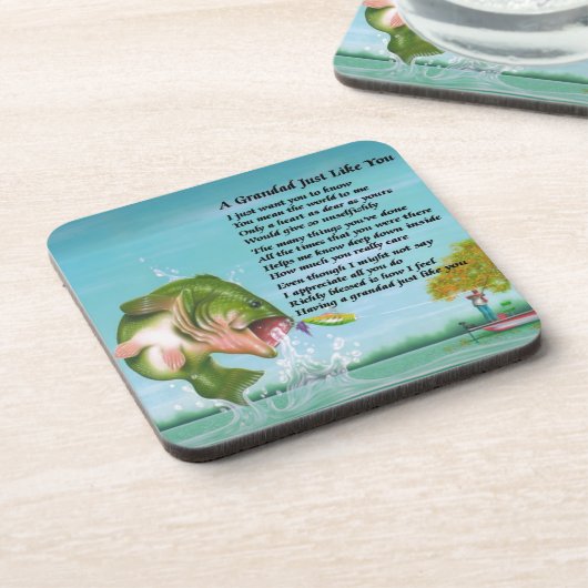 Fischerei - Großes Gedicht Untersetzer (Linke Seite)