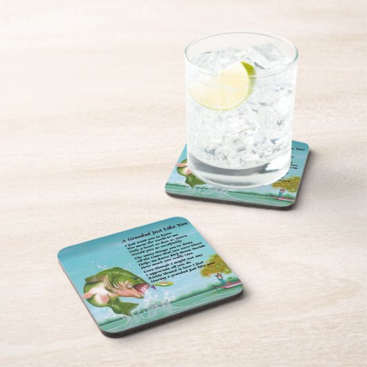 Fischerei - Großes Gedicht Untersetzer (Rechte Seite)