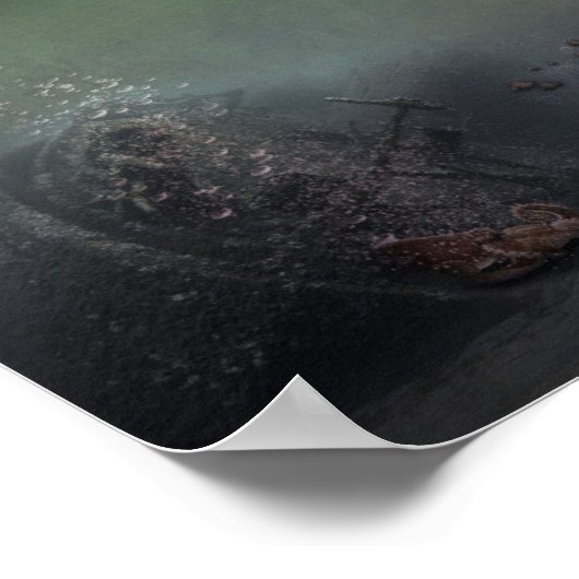 Fischerei, Haifischerei und Schiffswrak Poster (Ecke)