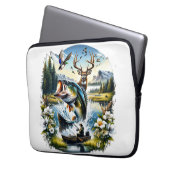 Fischerei, Hirsch, Entenjagd Laptopschutzhülle (Vorderseite Links)