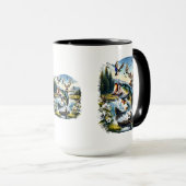 Fischerei, Hirsch, Entenjagd Tasse (VorderseiteRechts)