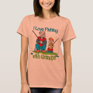 Fischerei - I Liebe Fischerei mit Großvater T-Shirt