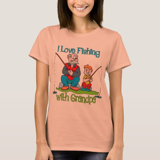Fischerei - I Liebe Fischerei mit Großvater T-Shirt (Vorderseite)