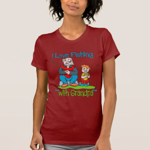 Fischerei - I Liebe Fischerei mit Großvater T-Shirt
