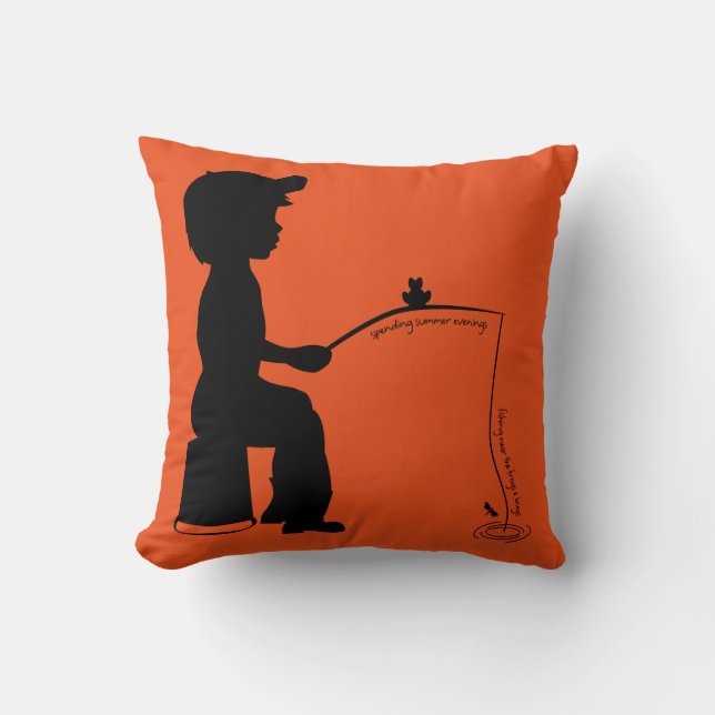 Fischerei im Abend Kissen (Vorderseite)